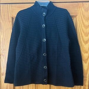 Jones New York Black Ribbed Cardigan